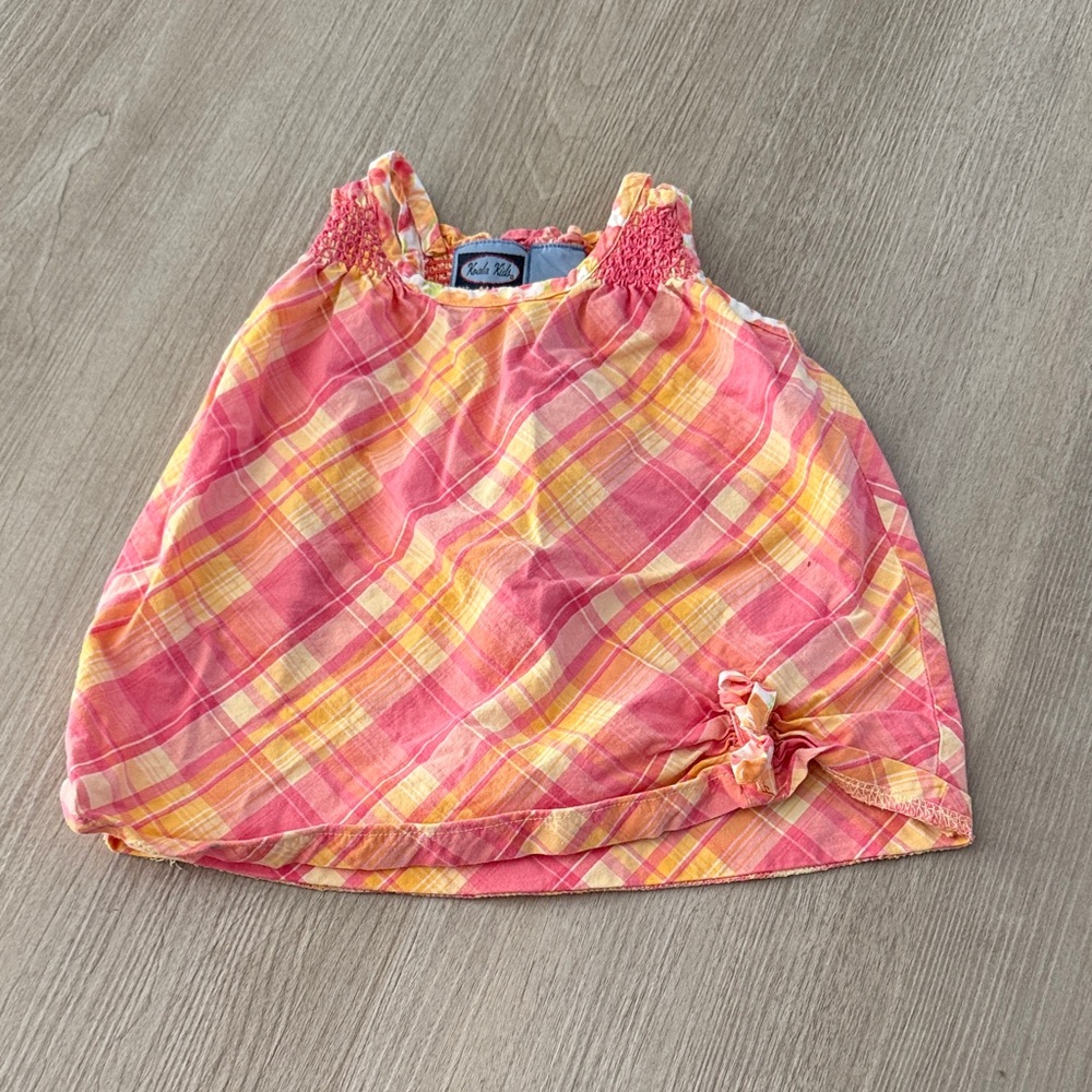 Plaid Pink and Yellow Kids Top